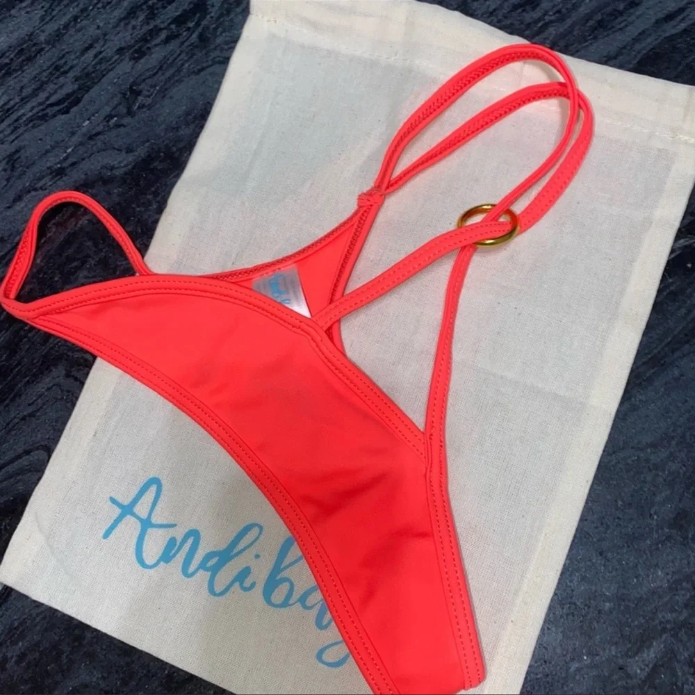 Pink  One-Shoulder Strappy Bikini Set - Women's Swim